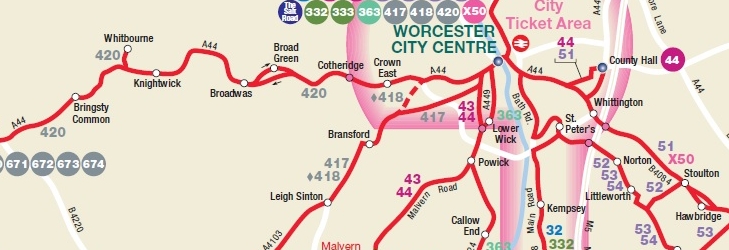 worcestershire bus travel